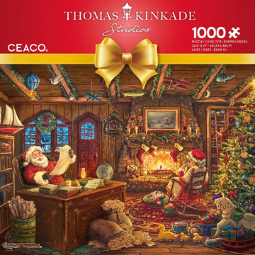 Ceaco - Thomas Kinkade - Holiday - Santa Checking His List - 1000 Piece Jigsaw Puzzle