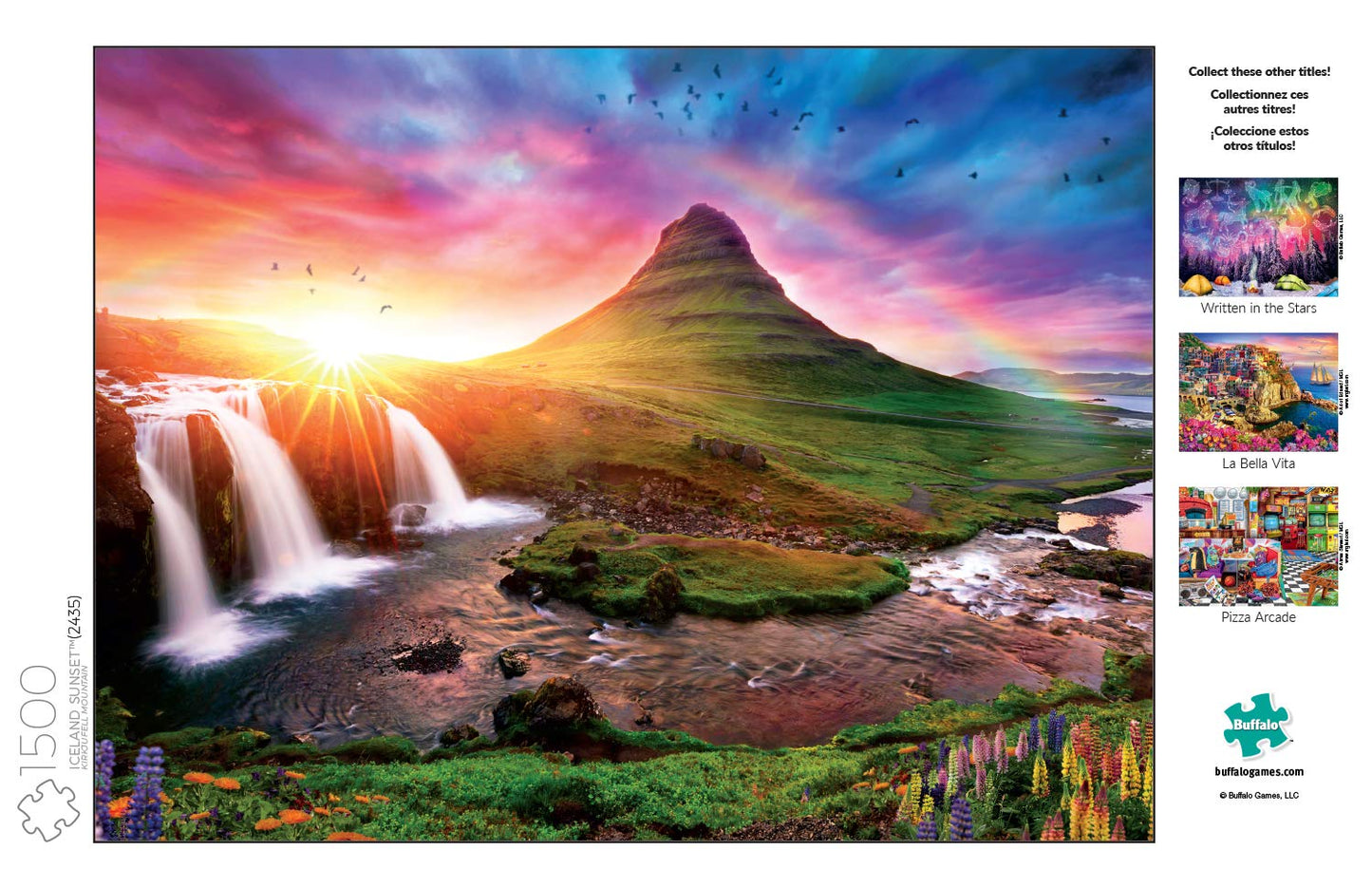 Buffalo Games Iceland Sunset 1500 Piece Jigsaw Puzzle for Adults - Large Multicolor Puzzle - Perfect for Game Nights 38.5 x 26.5