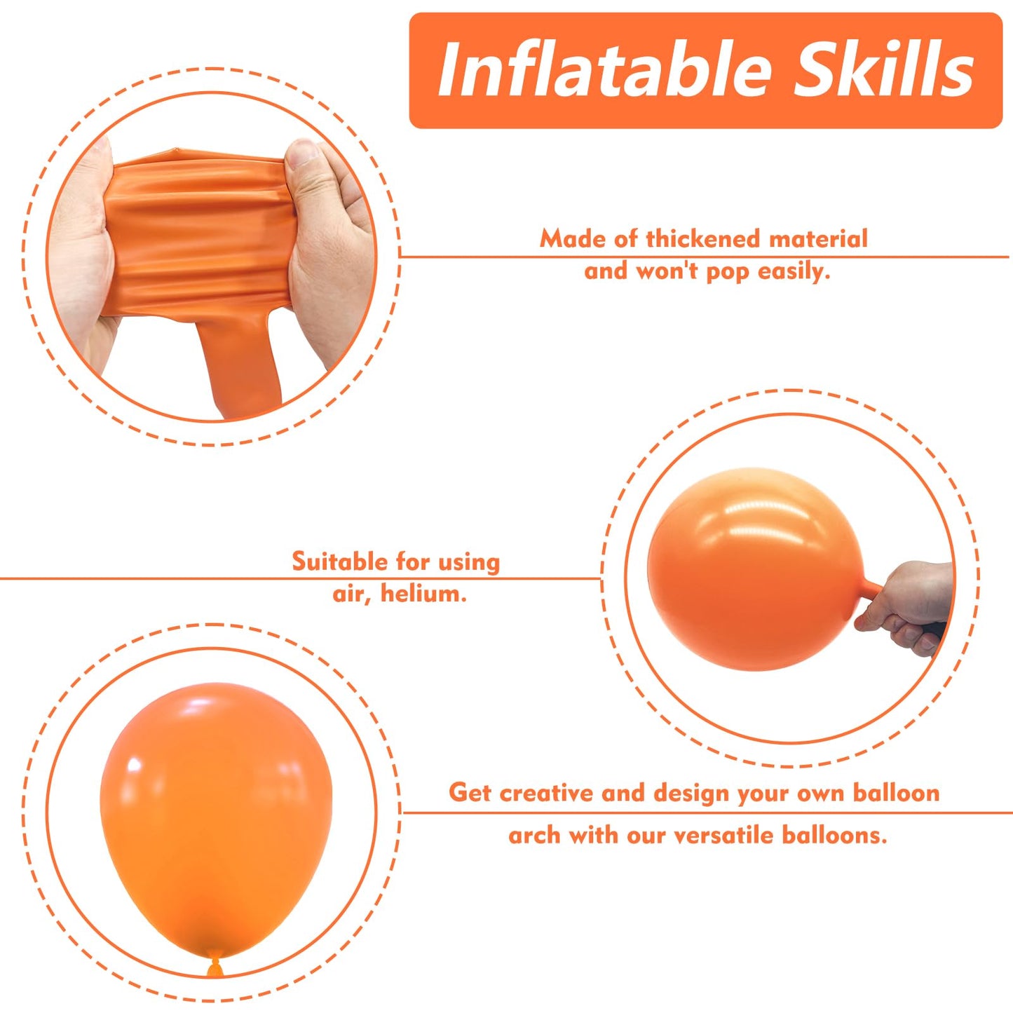 Nisocy Orange Balloon Arch Kit, 102Pcs 18In 12In 10In 5In Burnt Orange Latex Balloon Different Sizes For Fall-Themed Parties, Bi