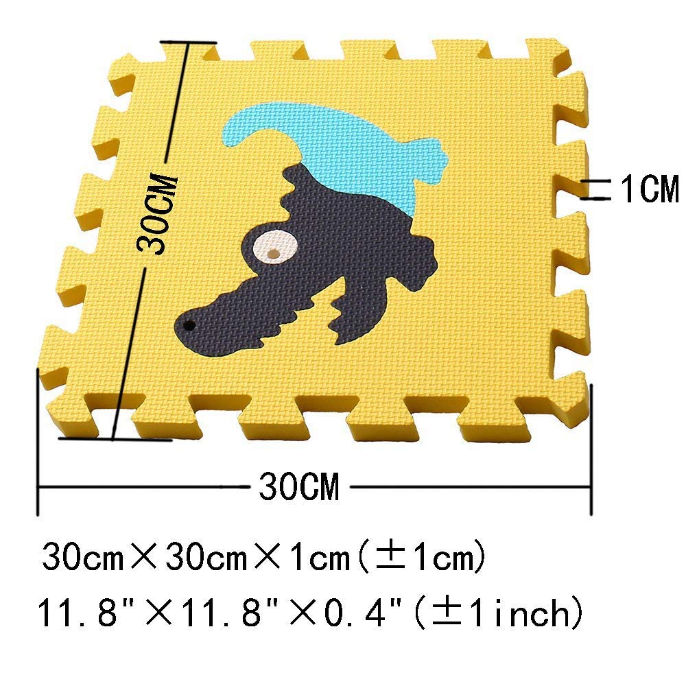 MQIAOHAM 18 Pieces + 18 Edges Puzzle Play Mats, Soft Baby Play Mat, Kids Interlocking Foam Floor Tiles, Toddlers Carpet Playmats