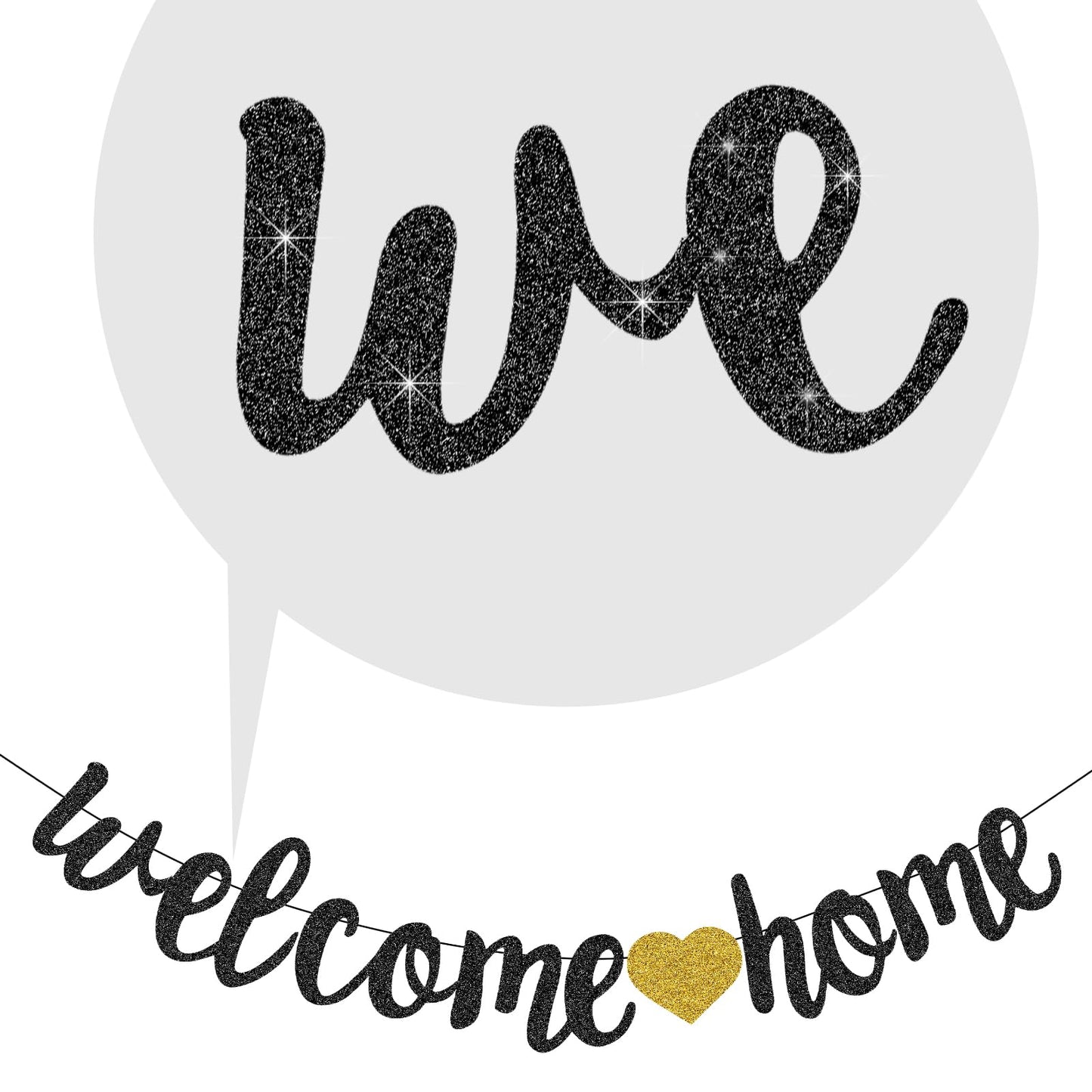 Welcome Home Decorations Glitter Welcome Home Banners Balloons Set Party Pennant Bunting Garland For New Home Family Birthday Ch