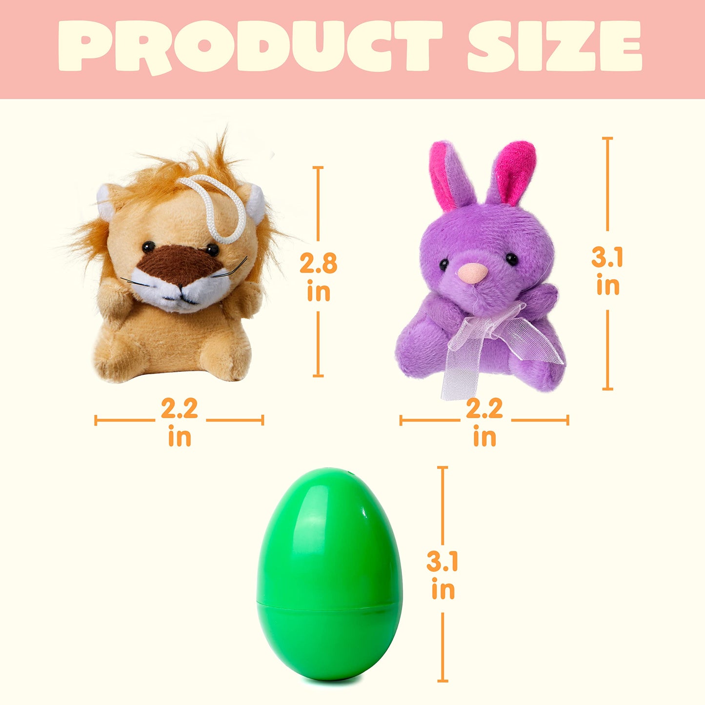 Joyin 12 Pcs Prefilled Easter Eggs Of Mini Stuffed Animal Plush Toys Basket Stuffer For Kids Easter Egg Hunt Filler And Party Fa