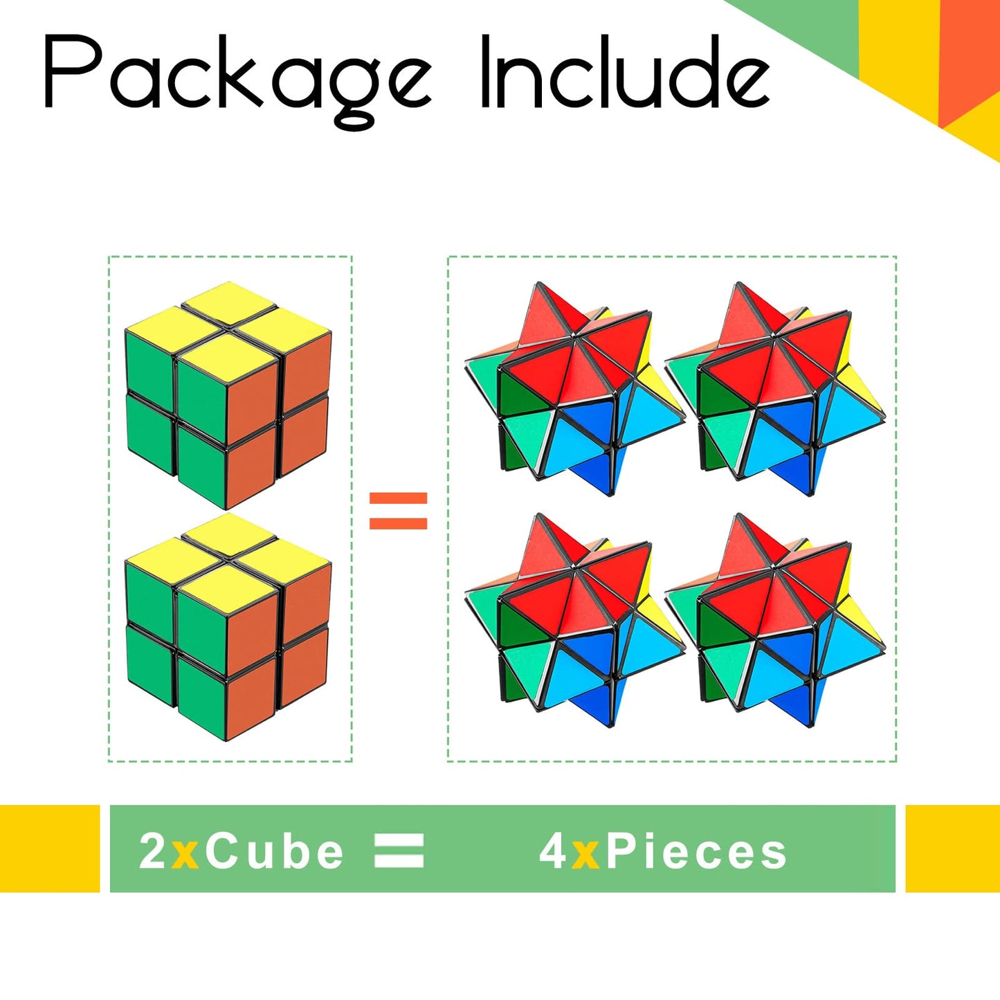 4 Pieces 2 In 1 Combo Cube Toy Magic Star Cube Transforming Infinity Geometric Puzzle Toys Cool Mini Shape Transforming Item For Teens And Adults