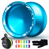 Magicyoyo V10 Unresponsive Yoyo Professional Finger Spin Yoyo With 12 Yoyo Strings, Yoyo Case, Yoyo Glove-Blue