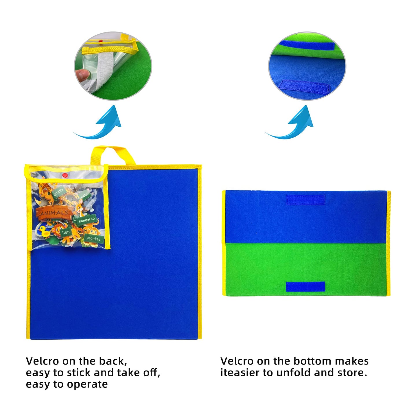 Foldable Felt Board for Toddlers, Double Sided Flannel Board Stories for Preschool, Early Learning Interactive Storytelling Felt