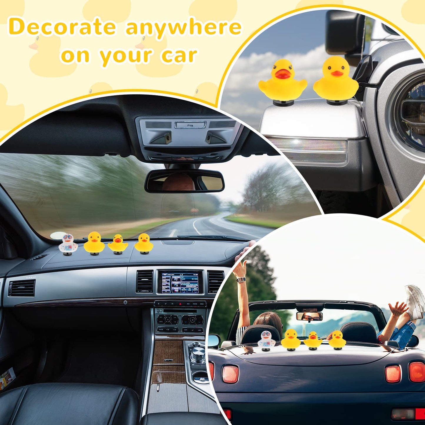 Wesiti 50 Pieces Duck Plug Rubber Duck Mount Black Plastic Rubber Duck Holder For Fixed Display Car Dashboard Bath Duck Accessor
