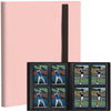 Card Binder Small Card Album with PP Waterproof Pages 4 Pockets Trading Card Binder Holds 160 Standard Cards for TCG MTG Collections Sports Cards Binder (Pink)