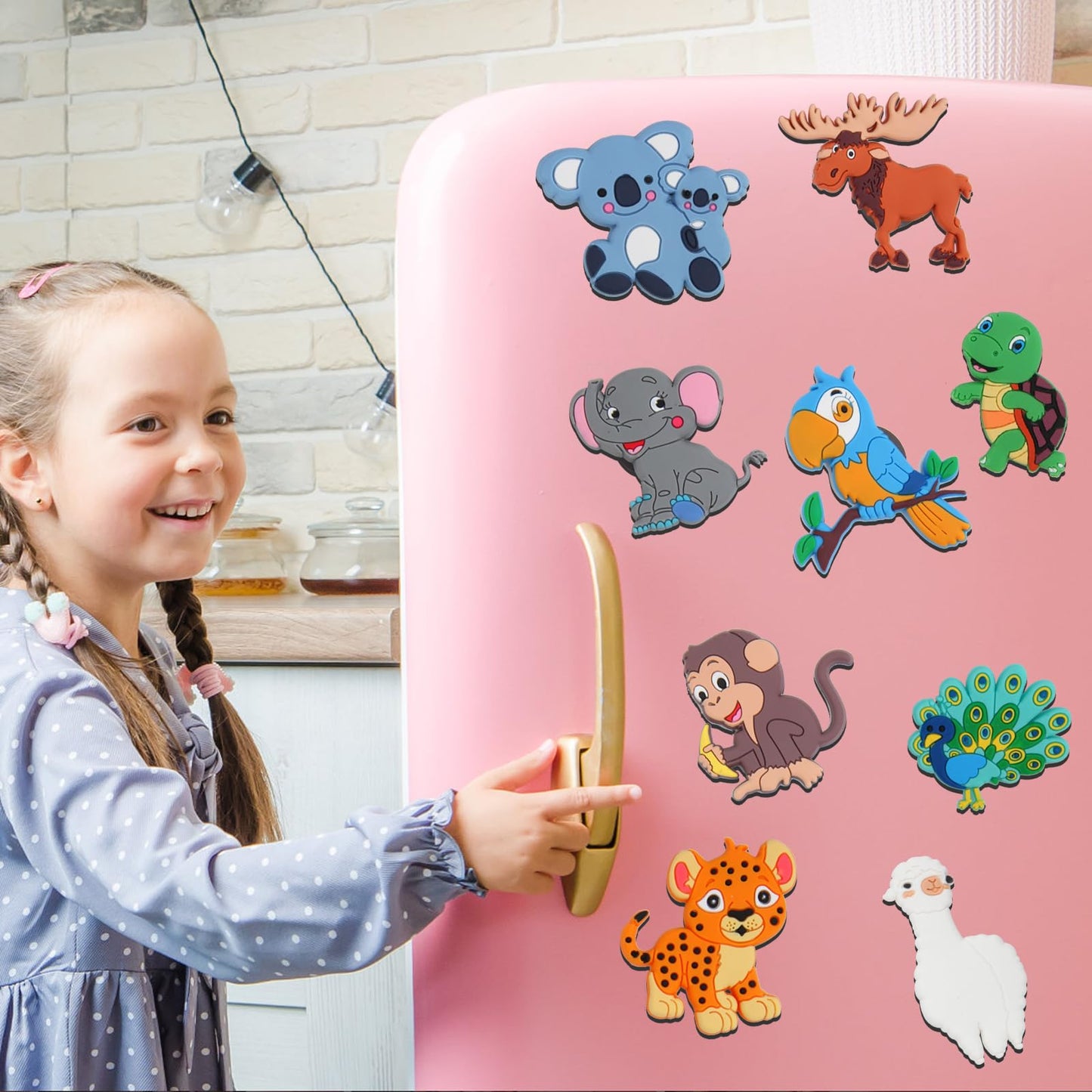 10 Pcs Fridge Magnets For Toddlers 1-3,Refrigerator Magnets For Kids,Kids Magnets Educational Toys,Learning Animals Magnets For Babies,Animal Cartoon Magnet