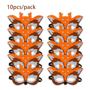 Jtnohx Felt Animal Masks, 10 Pcs Halloween Mask, Animal Costume For Birthday Party Supplies (Sika Deer Mask)