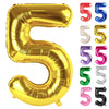 Gold Number 5 Balloon 40 Inch, 5 Balloon Number, 5Th Birthday Decorations, Gold Party Supplies For Boys Girls