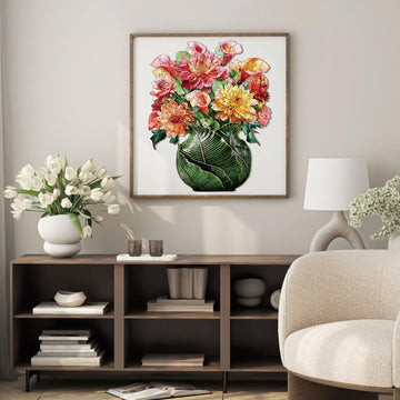 Flower Wooden Puzzles for mature-themeds 200pcs Wooden Jigsaw Puzzles for mature-themeds Flowers Unique Shaped Jigsaw Puzzles Creative Gift for Friend Family Game Medium Size 9.6'' x 11.8''