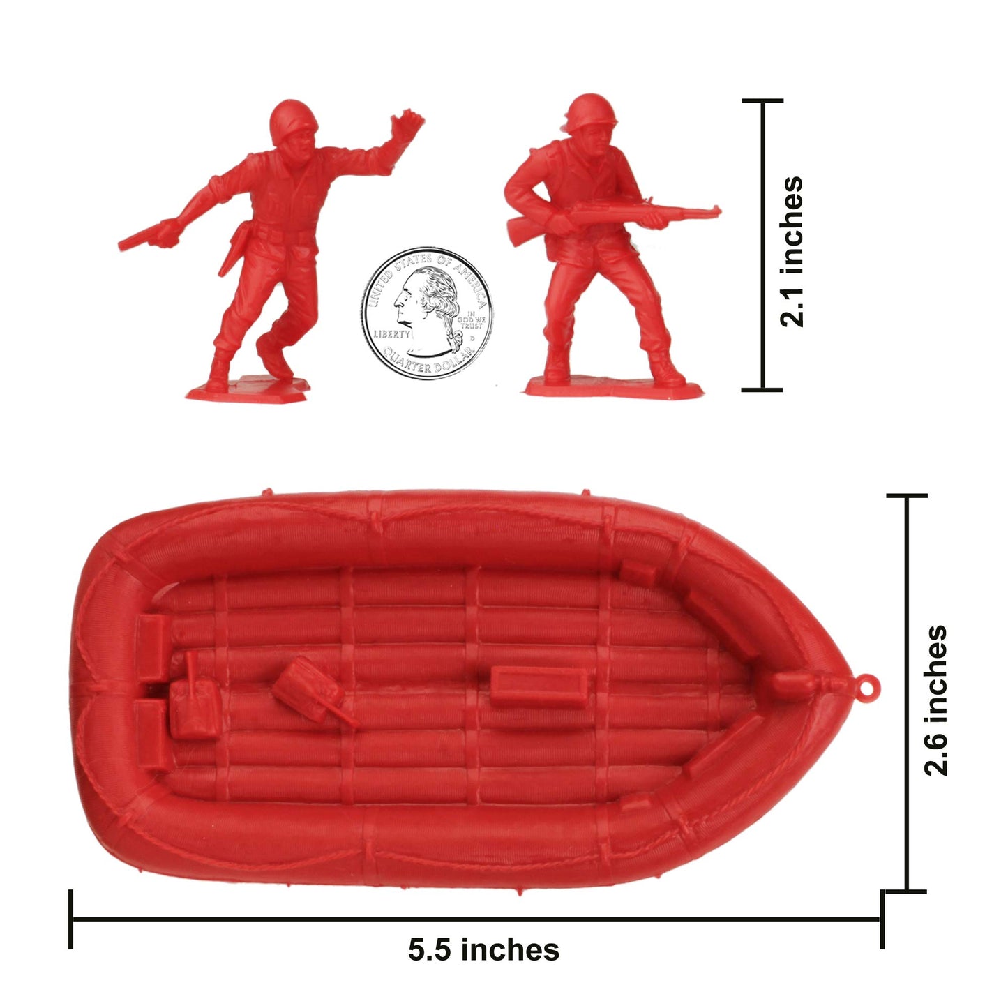 Bmc Marx Plastic Army Men Us Soldiers - Red 31Pc Ww2 Figures - Made In Usa