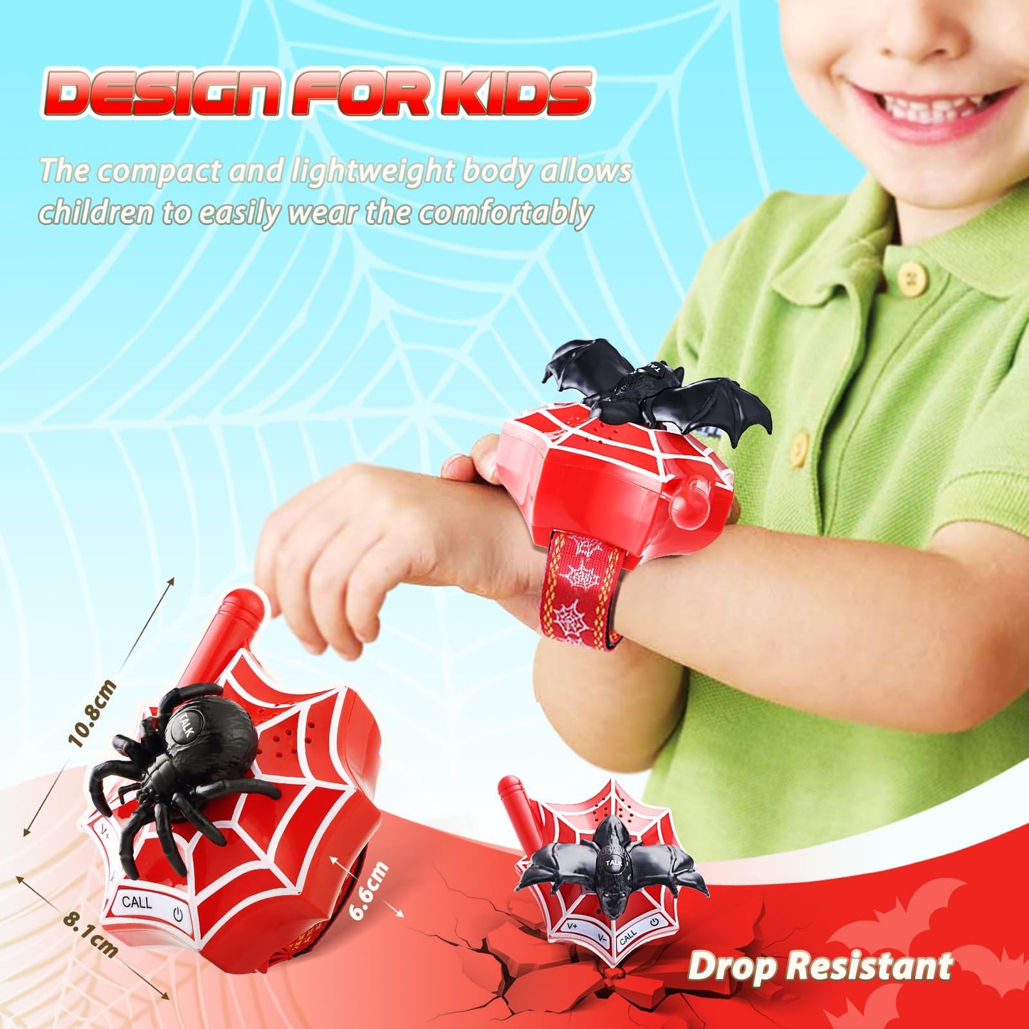 Fygurso Walkie Talkies For Kids, Bat Toy Kids Walkie Talkies For Boys Girls Aged 3 4 5 6 7 8-12 Years Old, 3000 Ft Talk Range Fo