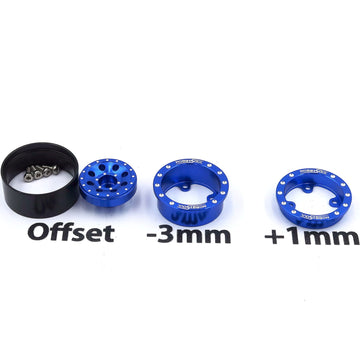 Hobbysoul 1/24 Tires Mounted On Heavy Adjustable Offset 1.0 Beadlock Wheels Blue, 7Mm Hex Rims 1.0 Beadlock Wheels And Tires For