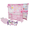 509 Crew BnB Pink Doll Furniture Set - 14 Baby Doll, Built in Highchair & Play Yard, Accessories, Kids Pretend Sleep Play Set