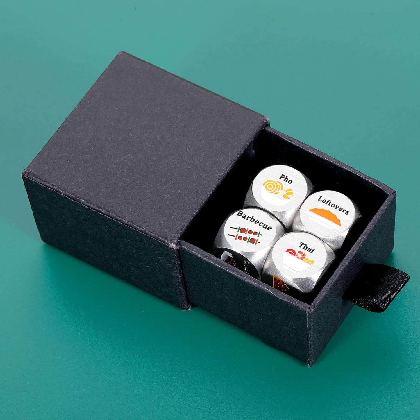 4 PCS Food Dice for Couples 50th 11th Anniversary Steel Gifts for Him Her Boyfriend Gifts from Girlfriend Bachelorette Gifts Bri