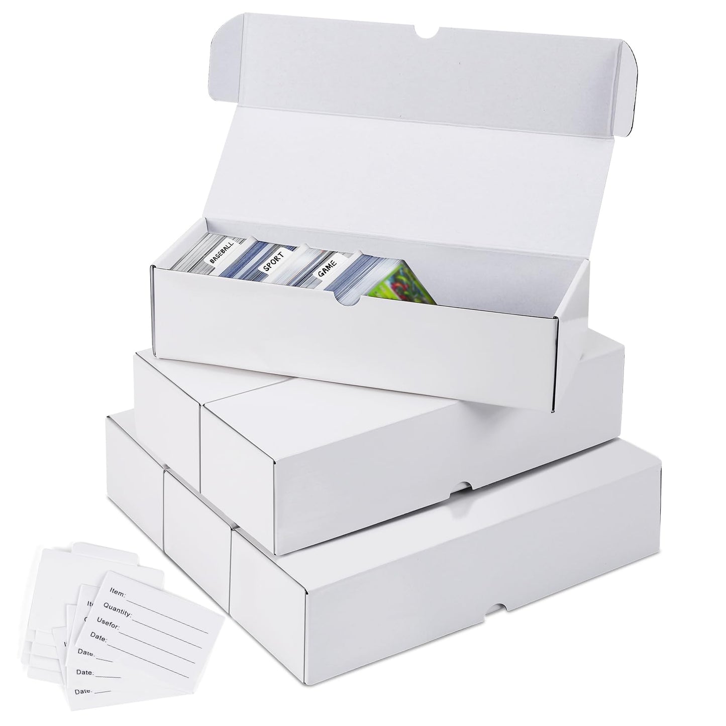 Neoact Trading Card Storage Box,6 Pack 590 Count Cardboard Card Organizer Box With Dividers & Labels For Tcg,Game,Sports Cards C