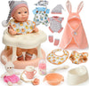 Cleboen Baby Doll Accessories Set For Girls, 9'' Baby Doll With 2 Sets Clothes Doll Walker Feeding Bottle Pacifier Diaper Blanke