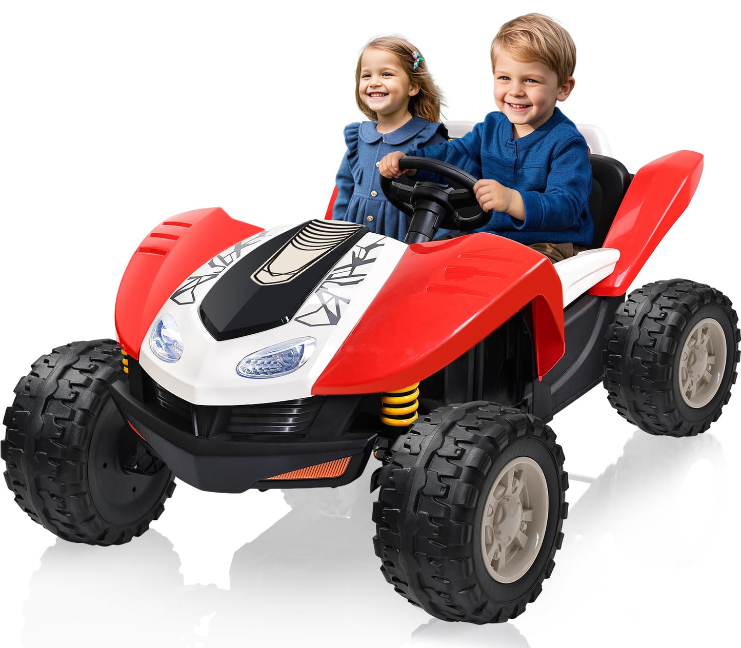 ANPABO 24V Ride on Toys for Big Kids, 4x200W 2 Seater Ride On Truck w/Parent Remote, Max 5.1 MPH, EVA Tires, Spacious Seat, 4-Wh
