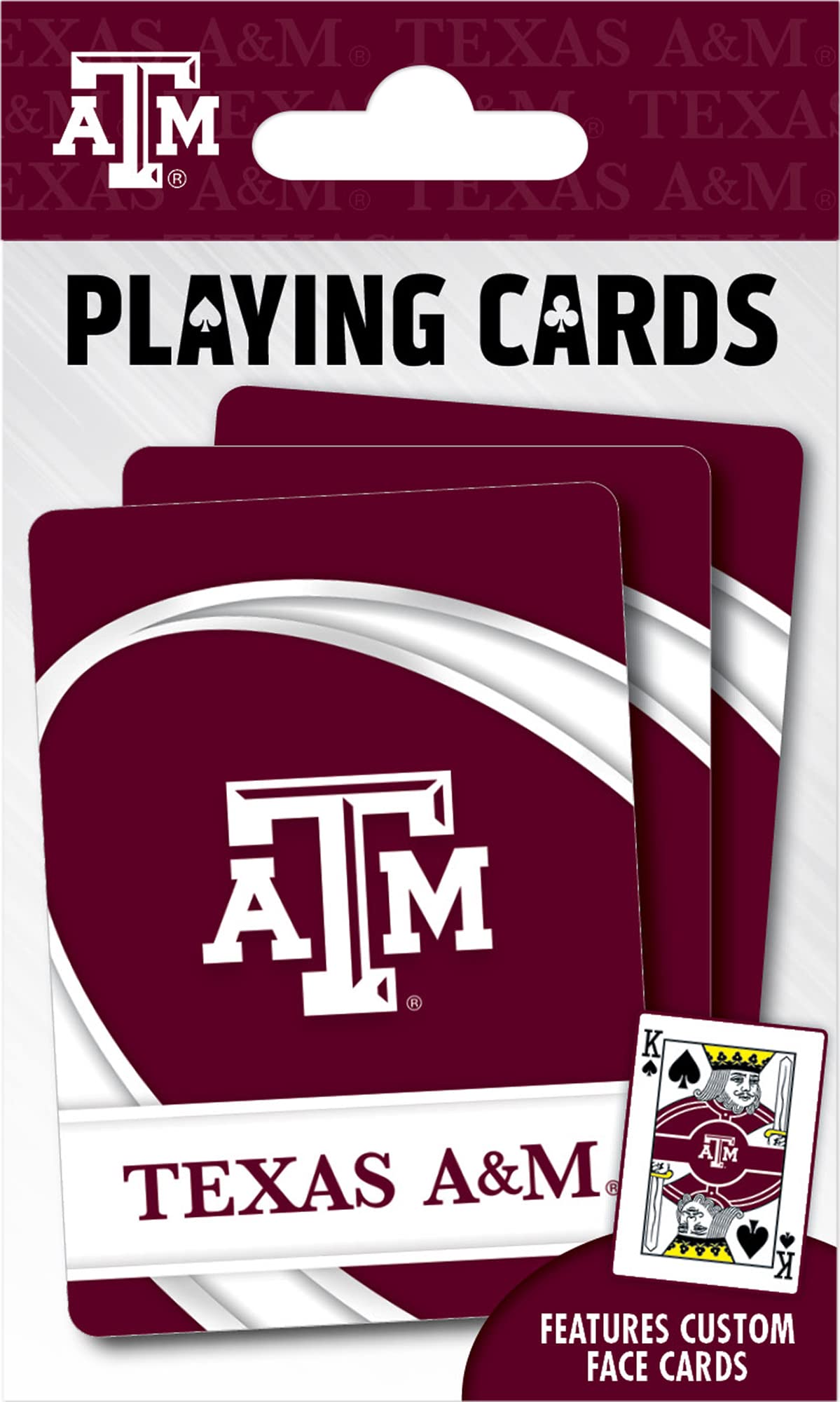Masterpieces Family Games - Ncaa Texas A&M Aggies Playing Cards - Officially Licensed Playing Card Deck For Adults, Kids, And Family