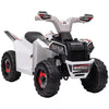 Aosom Kids Atv Quad Car, 6V Four-Wheeler Ride On Toy For Kids With Forward Backward Function, Wear-Resistant Wheels For Toddlers Ages 18-36 Months, White