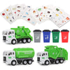 FIVEDAOGANG Garbage Truck Toy, 3 Pack Friction Powered Waste Management Garbage Truck Game with Front Load Dumpster, Back Dump G