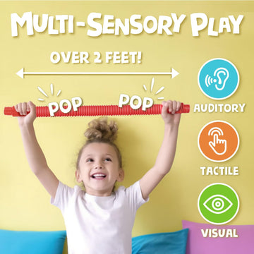 Bunmo Easter Basket Essentials - Pop Tubes - Sensory Toys - Toddler Toys - Imaginative Play & Encouraging Creative Play - Easter Basket Stuffers - Non-Mouthable Toy 3+ - 30 Pack Large