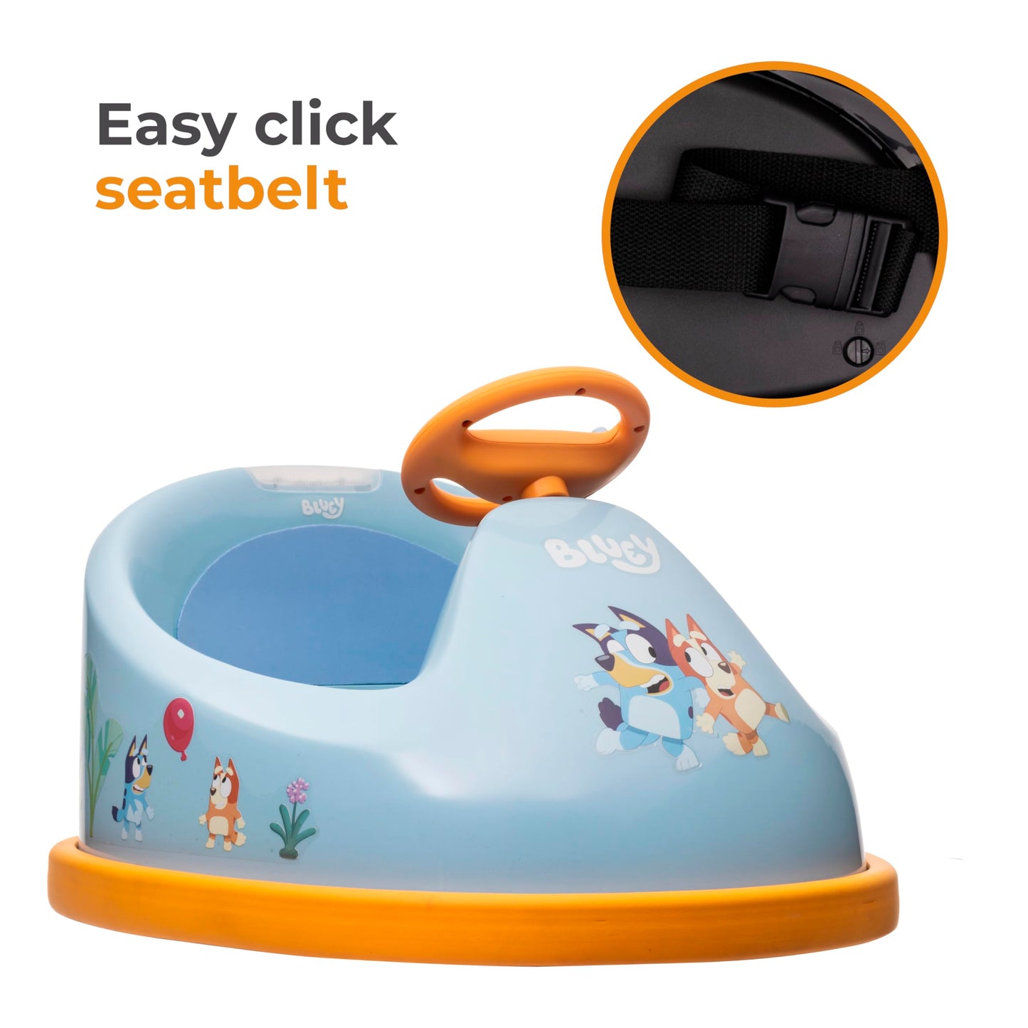 Bluey Bumper Car for Kids, 2 Speed Electric Bumper Car Vehicle, Toddler Bumper Car with Remote Control and 360 Degree Turning, 6