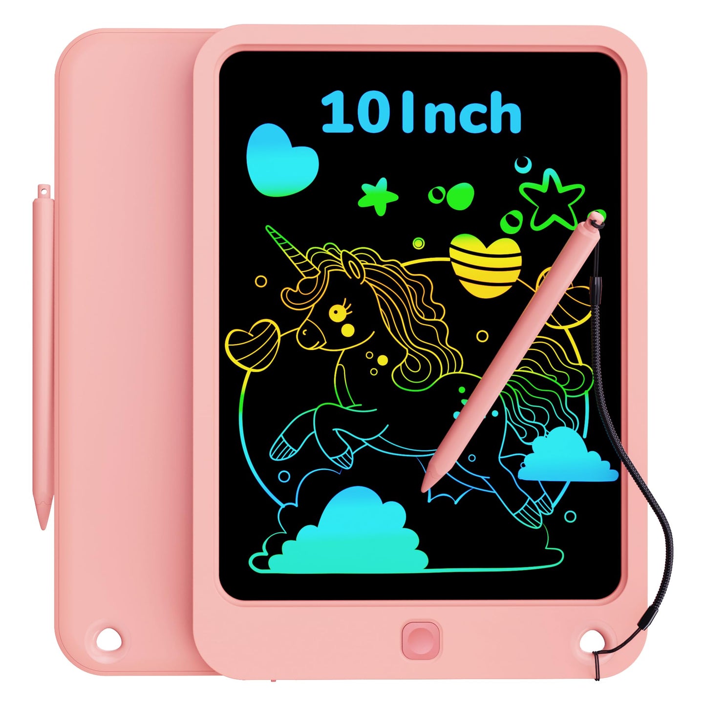 Kokodi Lcd Writing Tablet For Kids, 10 Inch Colorful Drawing Tablet, Educational Learning Kids Toys For Age 3-12 Years Old, Toddler Doodle Board, School Supplies For Girls, Birthday Gifts 5-7
