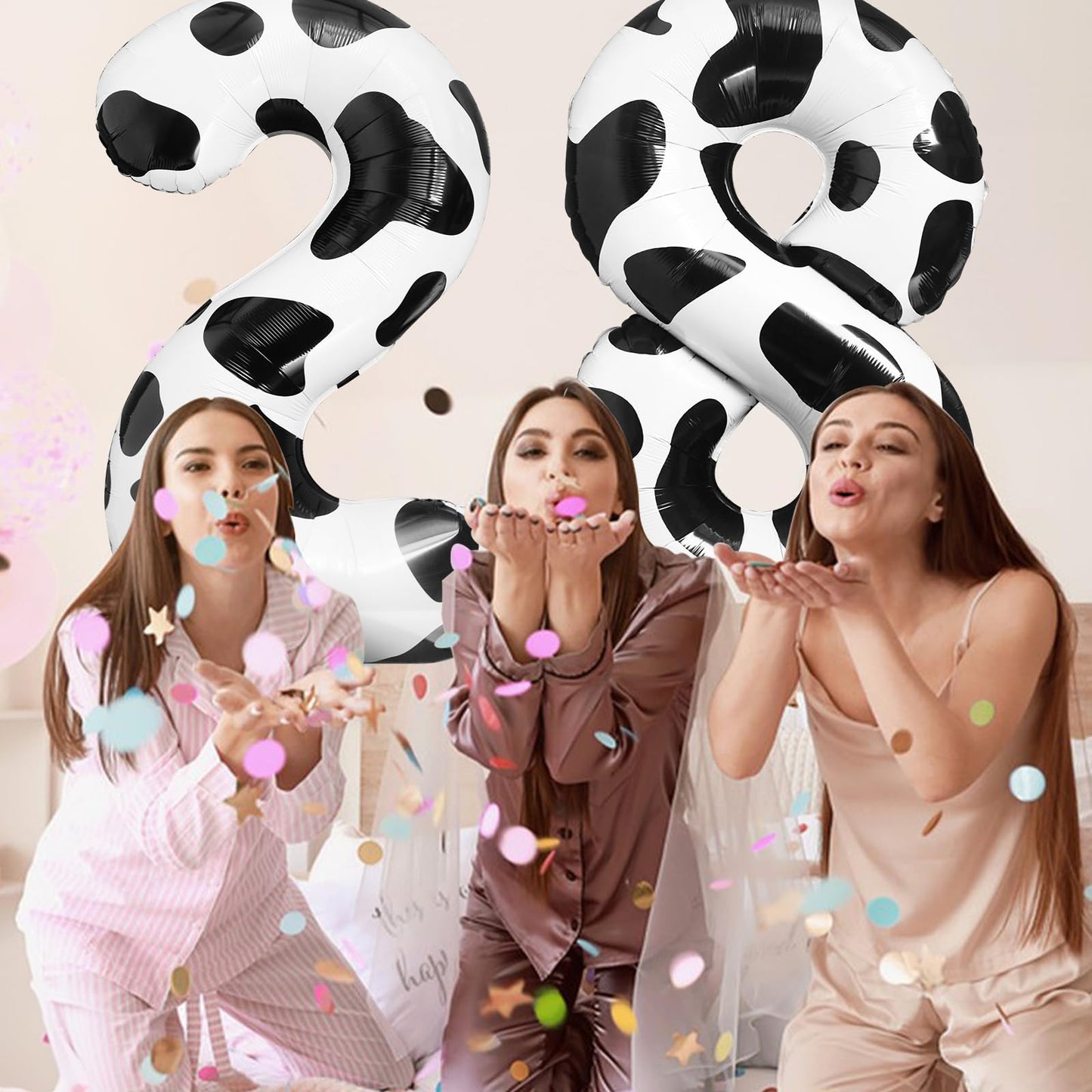 Lebery Cow Print Number Balloon 40 Inch Cow Print Number 8 Balloon Cowgirl Theme Number Balloon For 8Th Birthday Party Cow Balloons Black White Number 8 Foil Balloon For Farm Barn Animal Decor