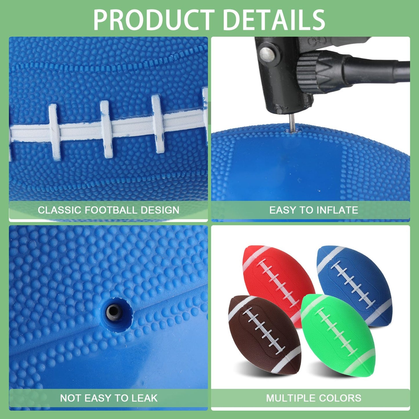 Sosation 20 Pcs Mini Inflatable Football Mini Rugby Playground Small Inflatable Football Toys For Outdoor And Indoor Games Gifts