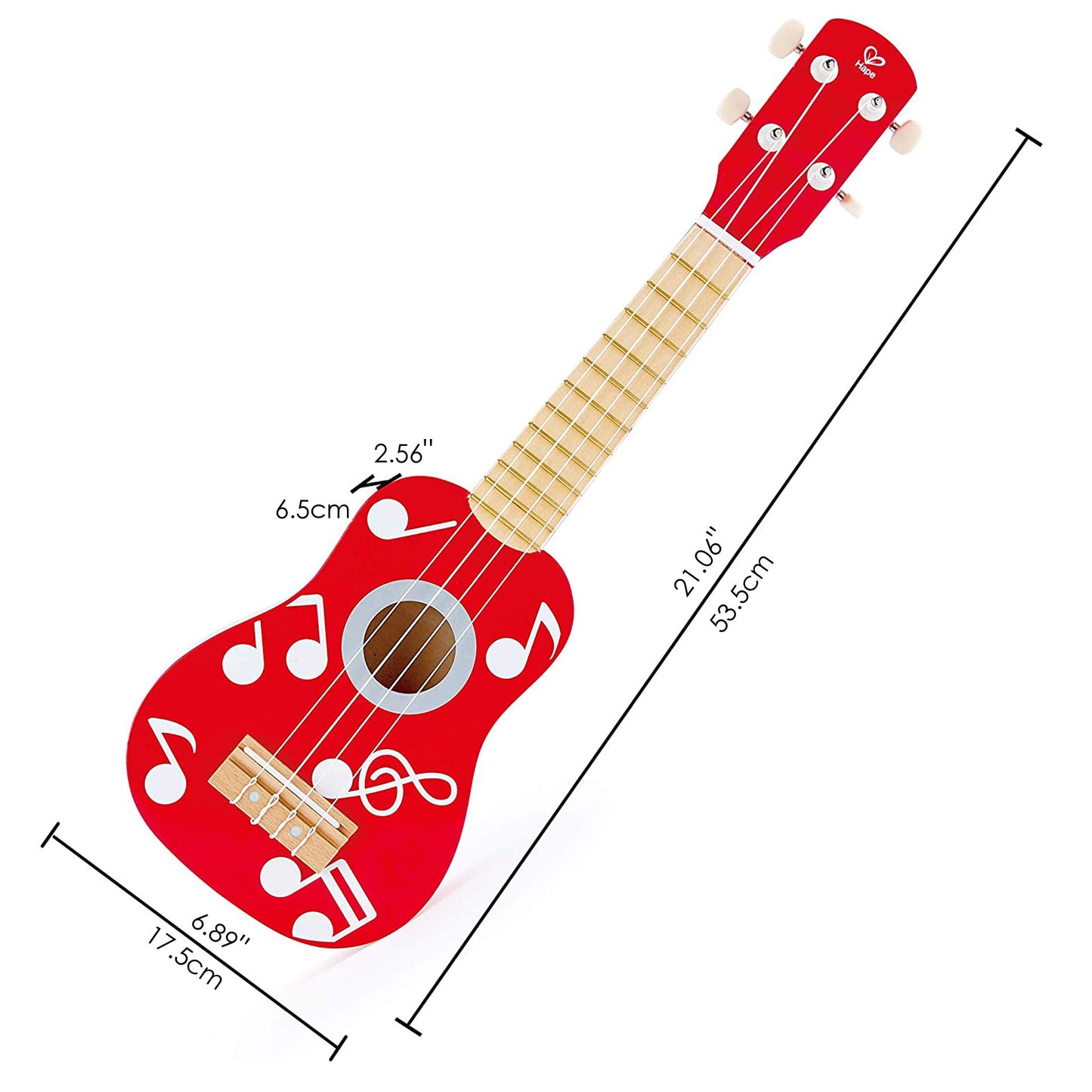 Hape Kid'S Wooden Toy Ukulele In Multicolor, L: 21.1, W: 2.6, H: 6.9 Inch