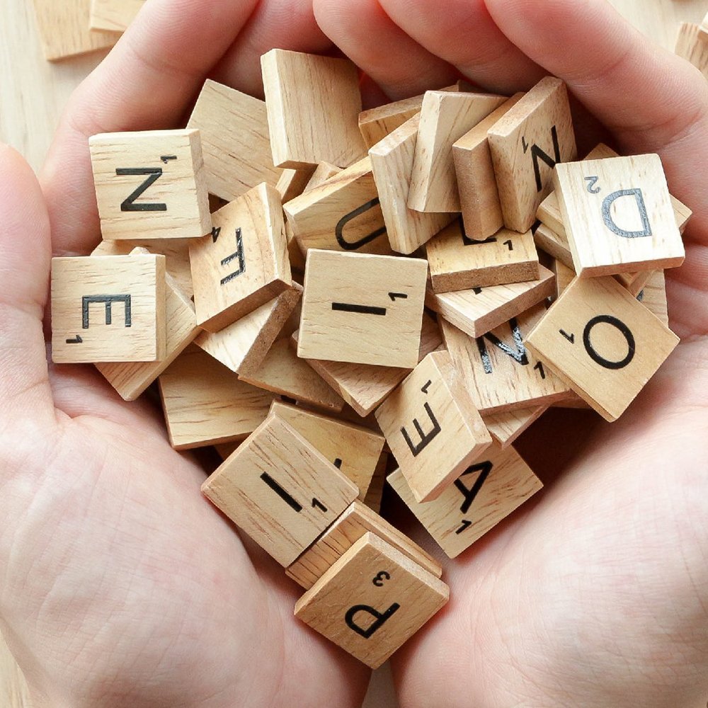 Qmet 200Pcs Scrabble Letters For Crafts - Wood Scrabble Tiles-Diy Wood Gift Decoration - Making Alphabet Coasters And Scrabble Crossword Game