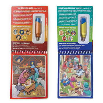KangaToys Aqua Brush 2 Pack - The New Testament Water Activity Book for Kids Ages 3+ - Cardboard