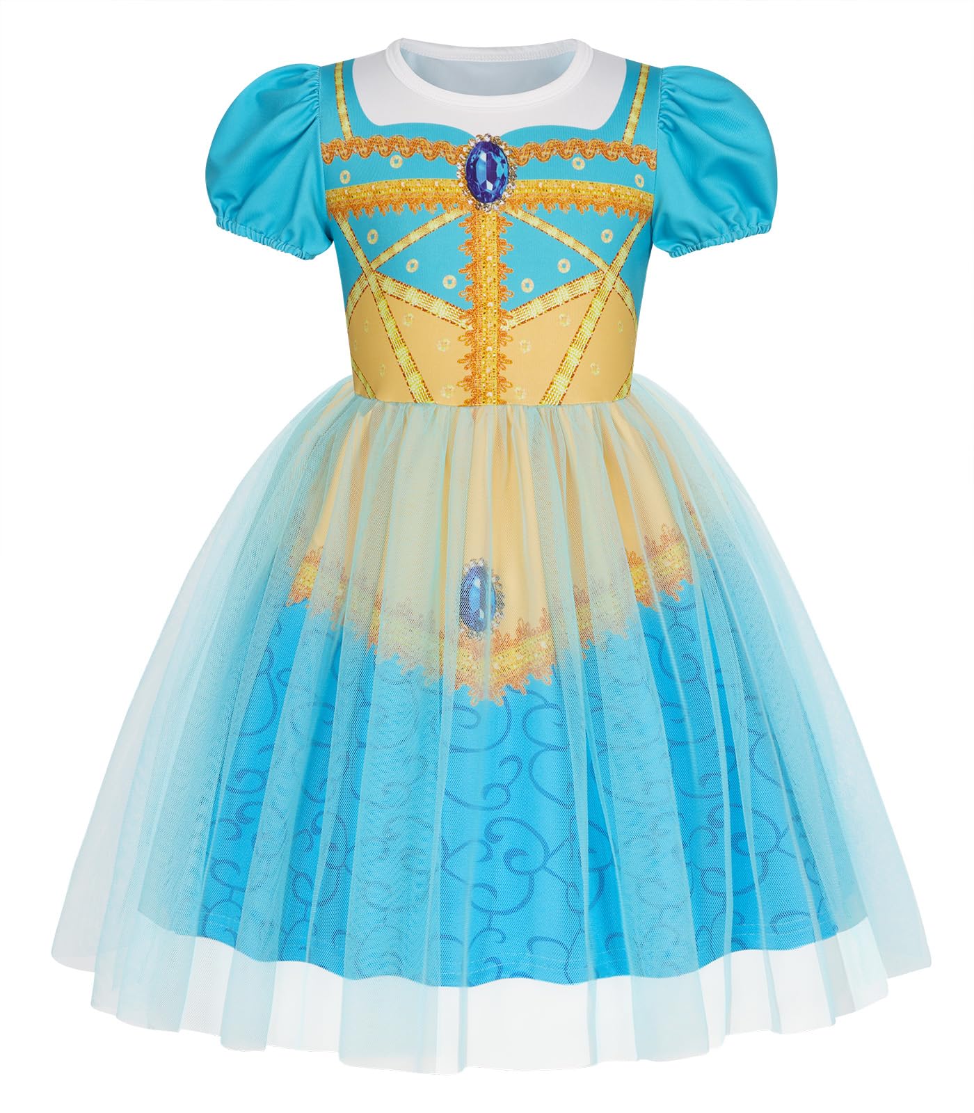 Benylion Princess Dress for Girls Kids Cosplay Dress up Carnival Halloween Party Outfit Birthday Gift for Girls Puff Sleeve Tull