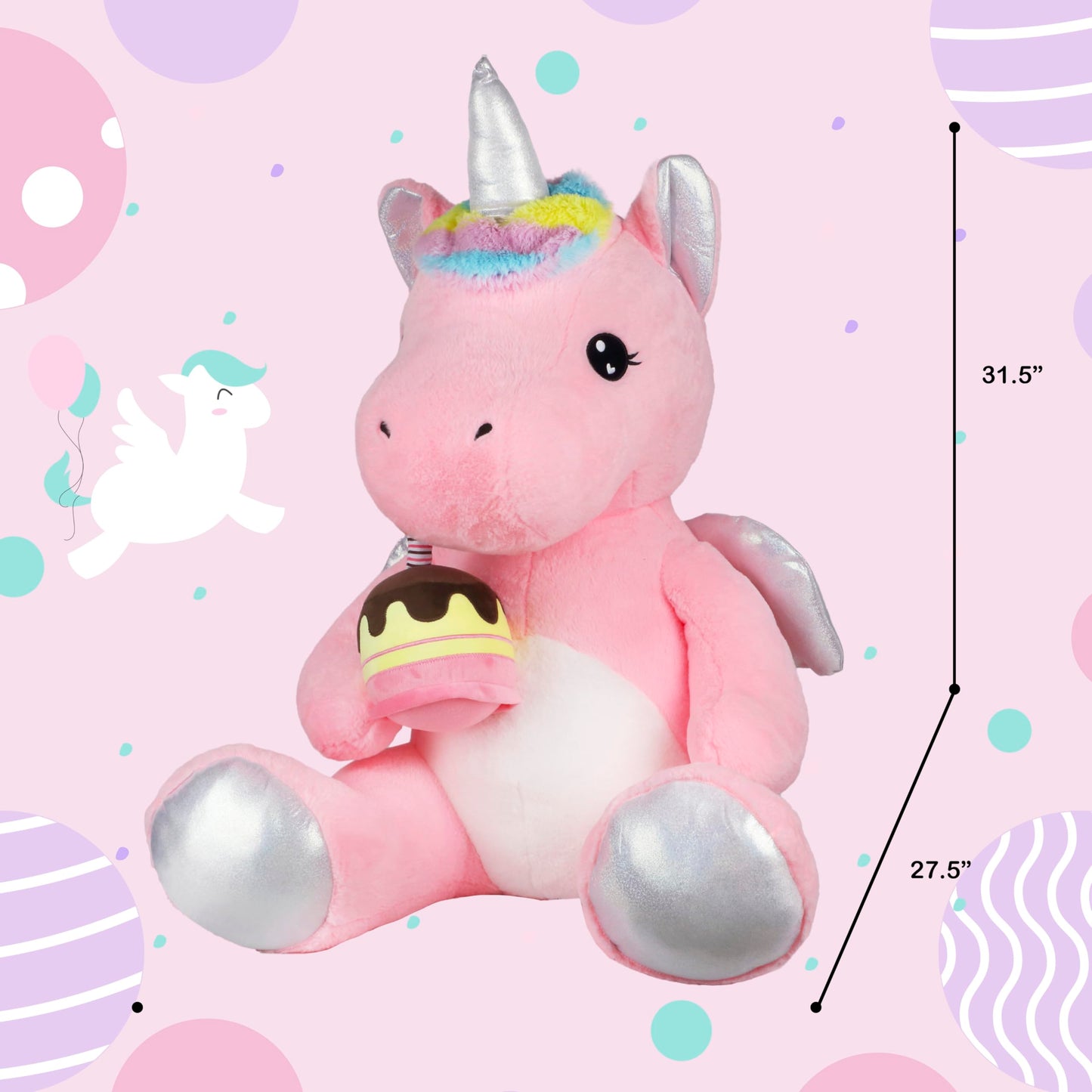 Cudhug Unicorn Stuffed Animal-Giant Unicorn Plush, 59'' Big Stuffed Unicorn Valentine'S Day Birthday Gifts For Kids Girls Girlfr