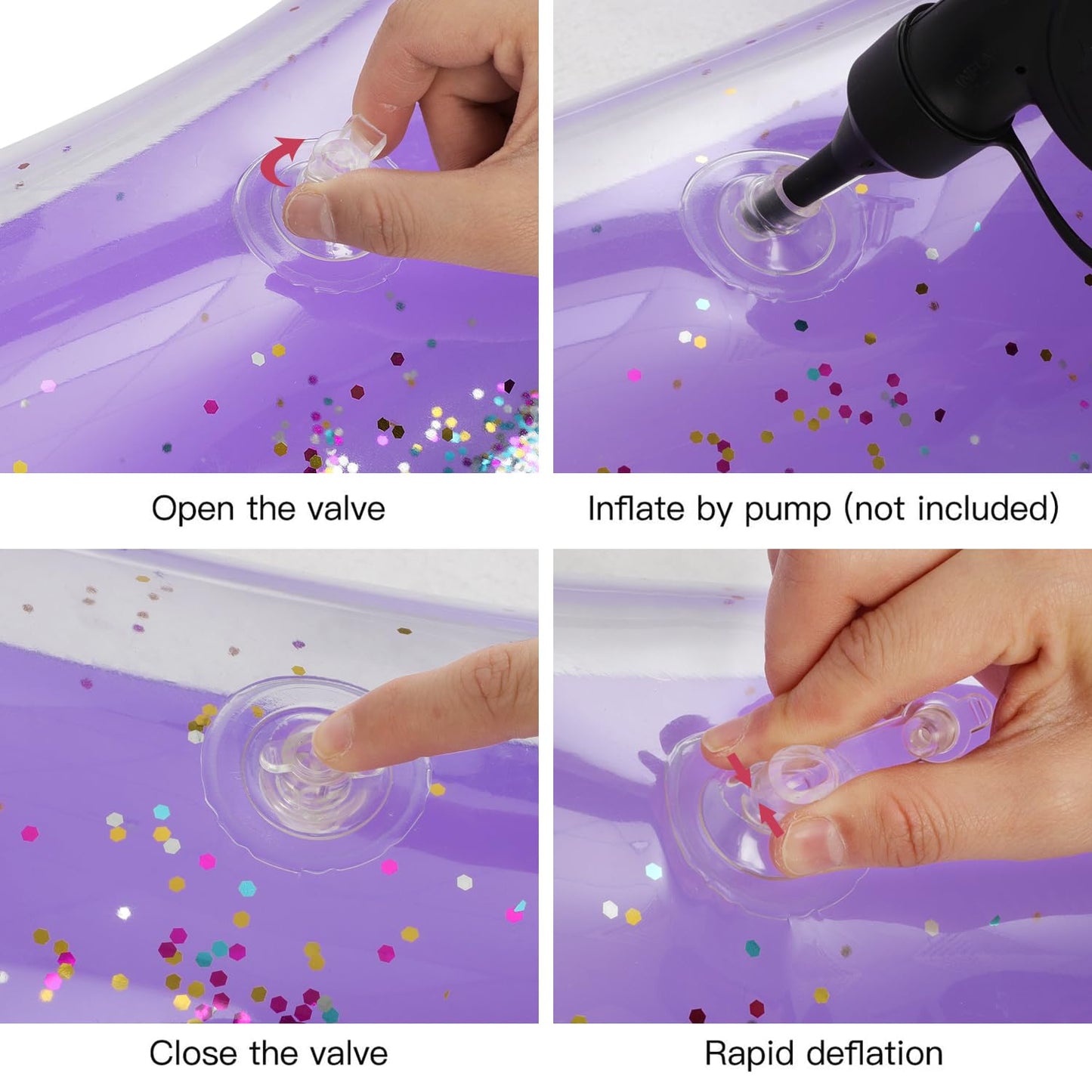 Moko Inflatable Pool Floats For Adults, Clearance Bachelorette Party Decorations Heart Shaped Swim Ring Summer Swimming Tube Water Fun Beach Wedding Pool Toys Swimming Circle, Purple