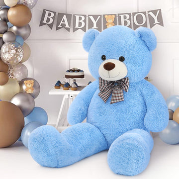 MaoGoLan Jumbo Blue Teddy Bear - 55" Oversized Stuffed Animal for Kids, Polypropylene Material