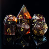 Udixi Red Hair Glass Dnd Dice Set 7Pcs Glass Dice Set With Gift Box For Dungeons And Dragon D&D Tabletop Game