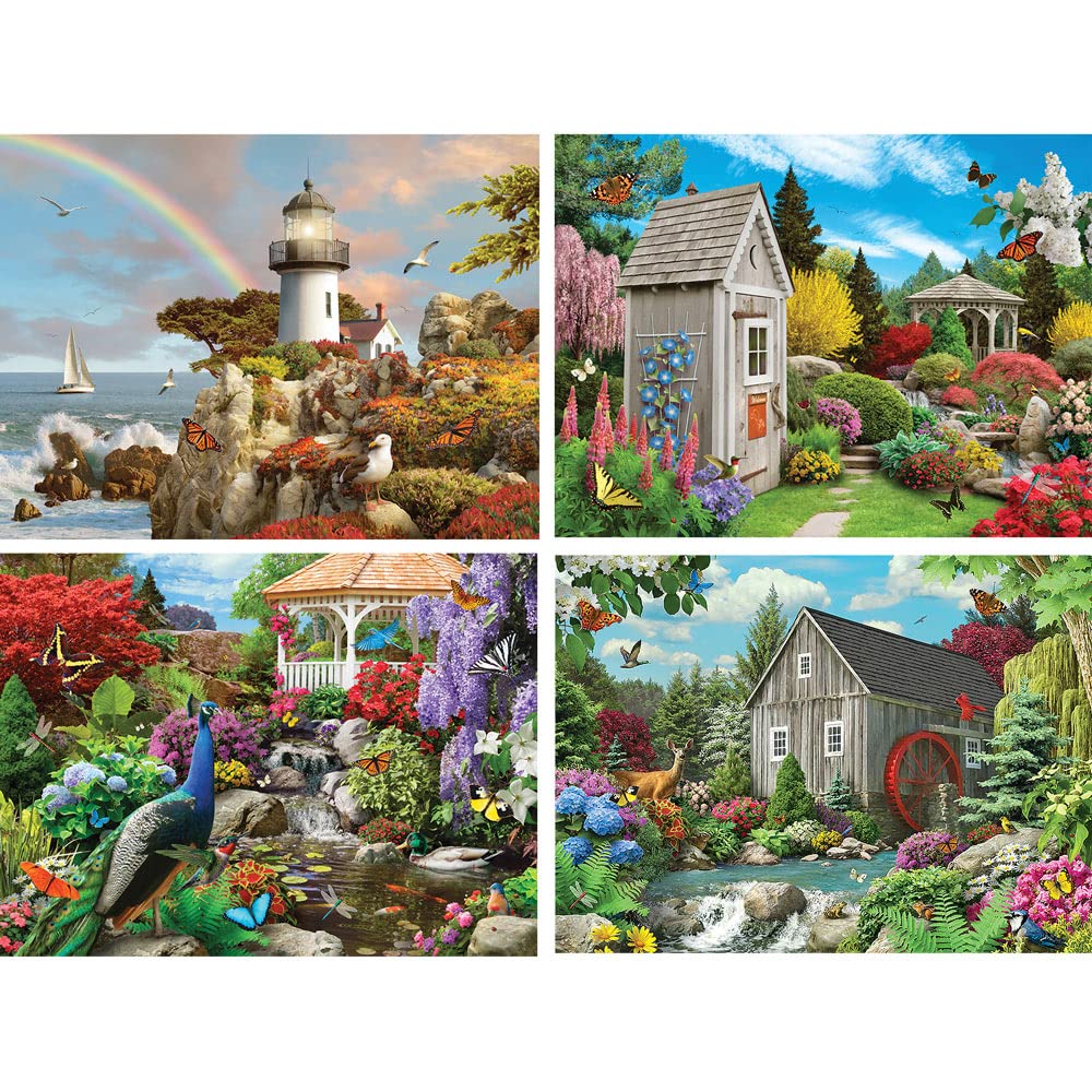 Bits And Pieces - 4-In-1 Multi-Pack - 1000 Piece Jigsaw Puzzles For Adults - 1000 Pc Puzzle Set Bundle By Artist Alan Giana - 20
