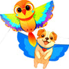Hengda Kite 2 Pack Of Kites,Bird And Dog Kite,For Kids Beginners And Adults Cute Design High Definition Printing Easy To Carry A