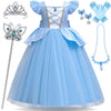 bibeikele Princess Costume for Girls Dress UP Outfit with Rich Accessories 5-6Years(C08-120)