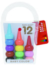 Aozora Baby Color Stackable Crayon Bit - 12 Basic Color Set (Japan Import)