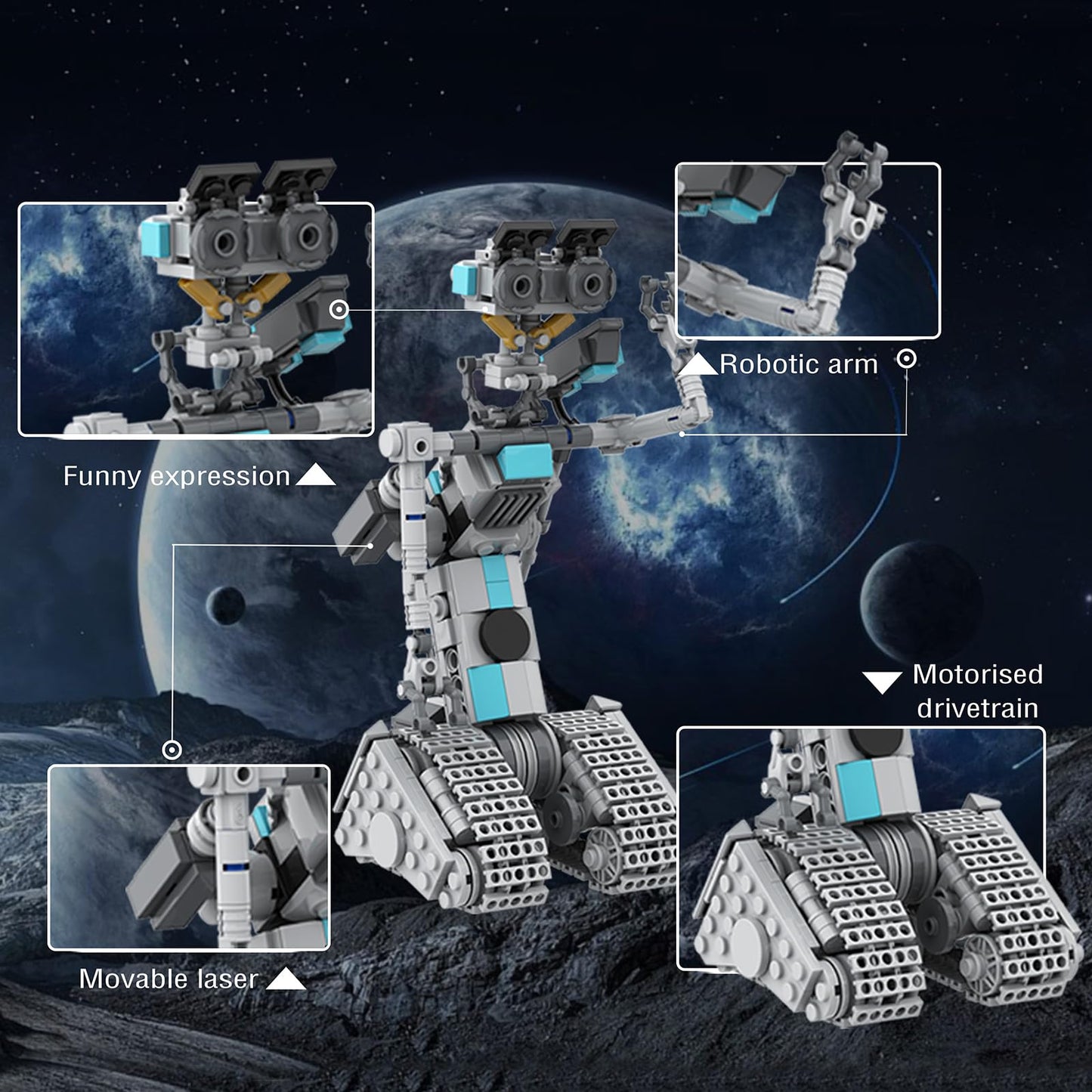 Johnny 5 Robot Building Toys,Movie Short Open Circuit Figures Robot Model Building Kit,Decoration Building Bricks Set For Adults