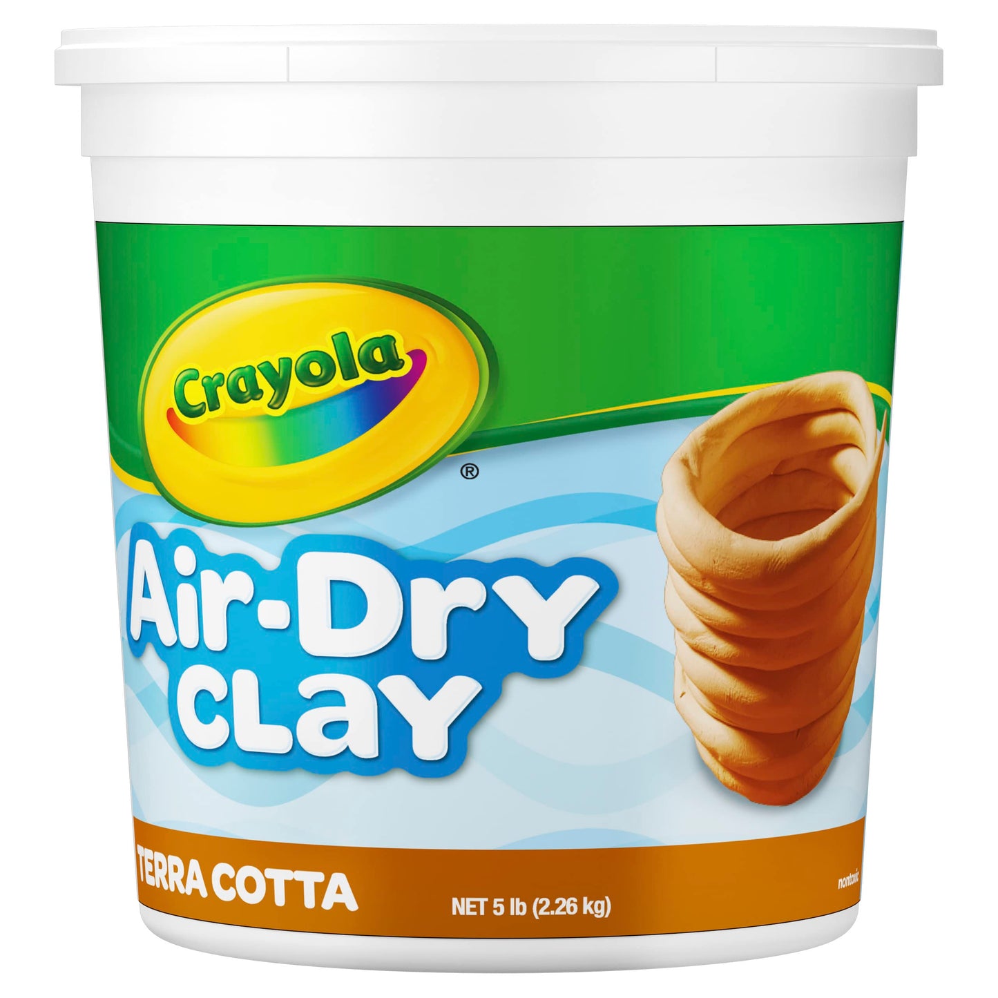 Crayola Air Dry Clay For Kids (5Lbs), Reusable Bucket Of Terra Cotta Clay For Sculpting, Bulk Arts And Crafts Supplies, Ages 3+