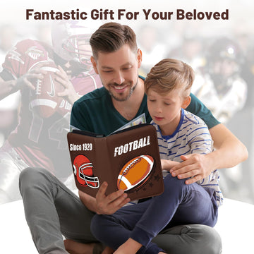 Football Card Binder Trading Sports Card Binder Holder 900 Pockets with 50 Removable Pages 9 Pocket Collector Album Storage Double Sided enhanced Folder Book Case Gift for Boys And Girl(Brown)