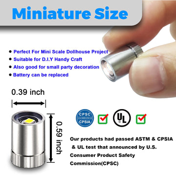 SUZEYAR 36 Pcs - Miniature Lights for Dollhouse,Miniature LED Lights for Handcraft,Mini Spot Lights Battery Operated, Tiny Decor