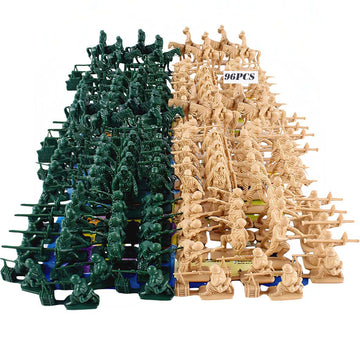 Lynkaye 96 Pcs Various Pose Toy Soldiers Figures With Military Map, Army Men Two Colors Soldiers, Toy Soldiers Action Figures For Kids Children Birthday (96 Pcs Wwii Soldiers)