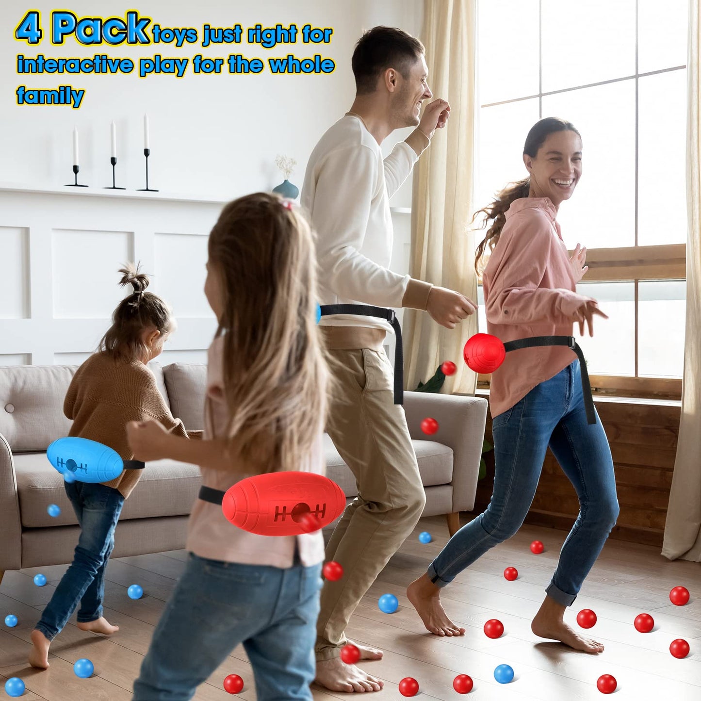 Sratte 4 Pack Shaking Swing Balls Party Games For Kids Age 14+ Years Old, Indoor Outdoor Games For Adults And Family, Easter Camping Yard Beach Games Party Playset, With 48 Pcs Balls And 108 Stickers