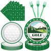 Golf Plates And Napkins Party Supplies -96Pcs Golf Themed Birthday Party Decorations Golf Paper Disposable Tableware Set For Bir